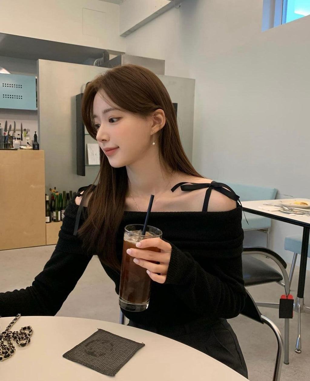 Off-Shoulder Knitted Tie-Strap Top * new Colors