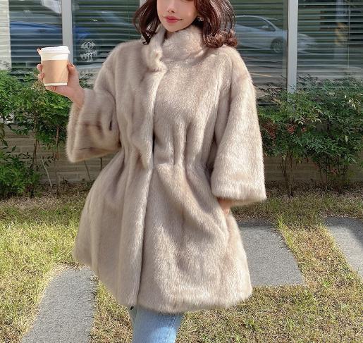 Slim Waist Oversized Fur Coat *4 Colors