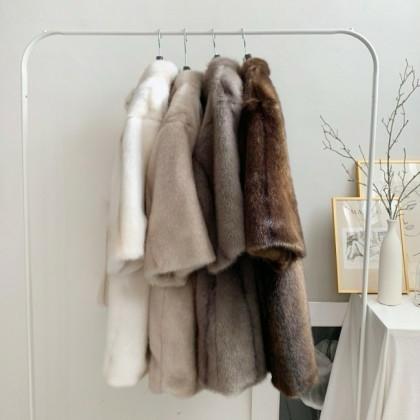 Slim Waist Oversized Fur Coat *4 Colors
