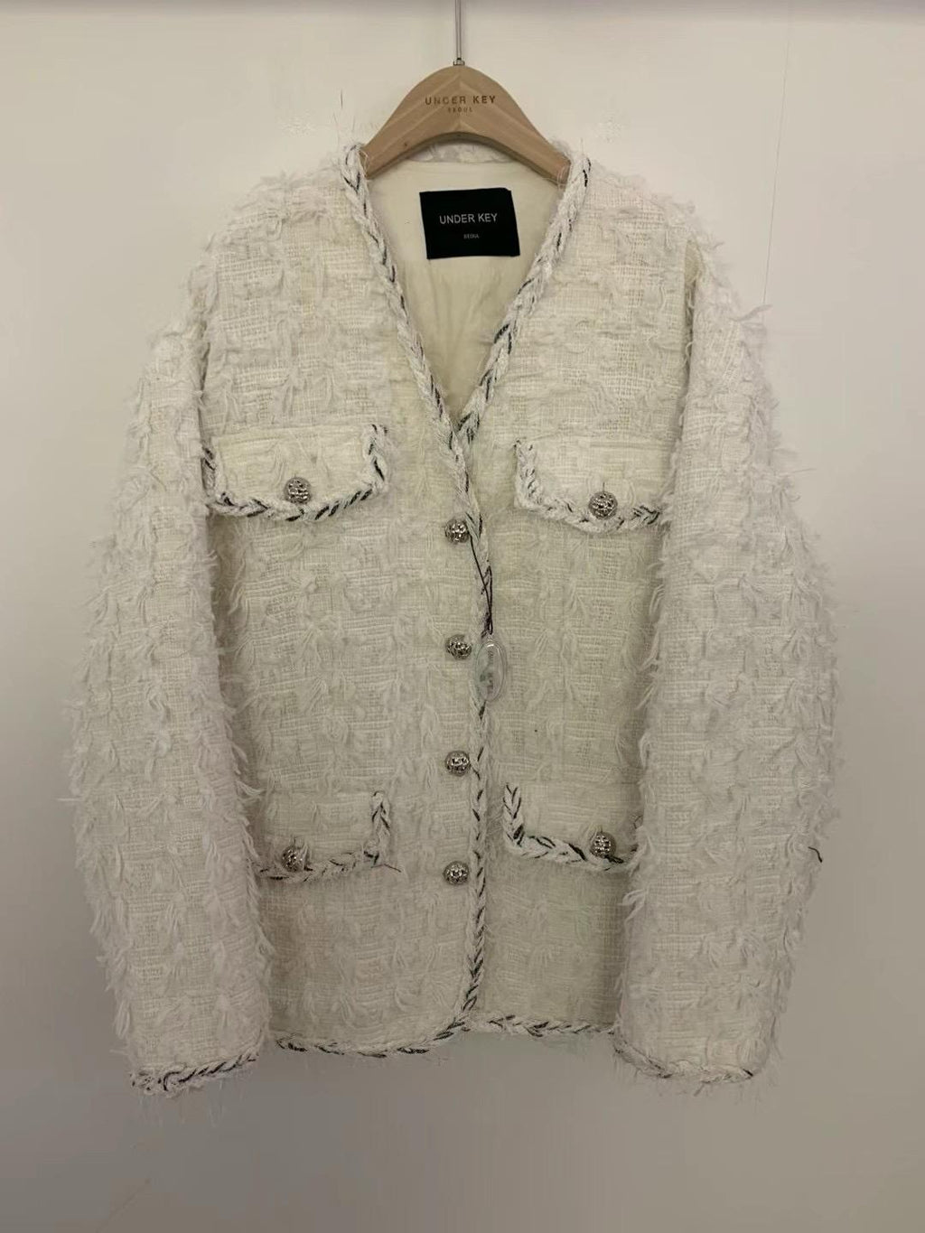 V-Neck Tweed Jacket *2 Colors
