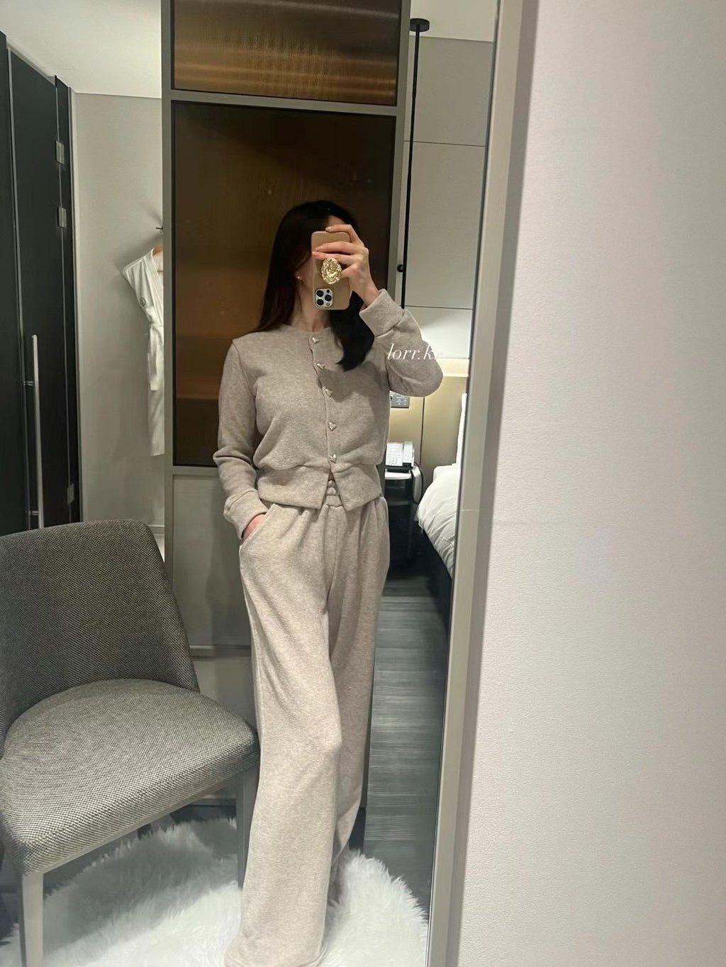 Wool Cardigan & Sweatpants Set *2 Colors