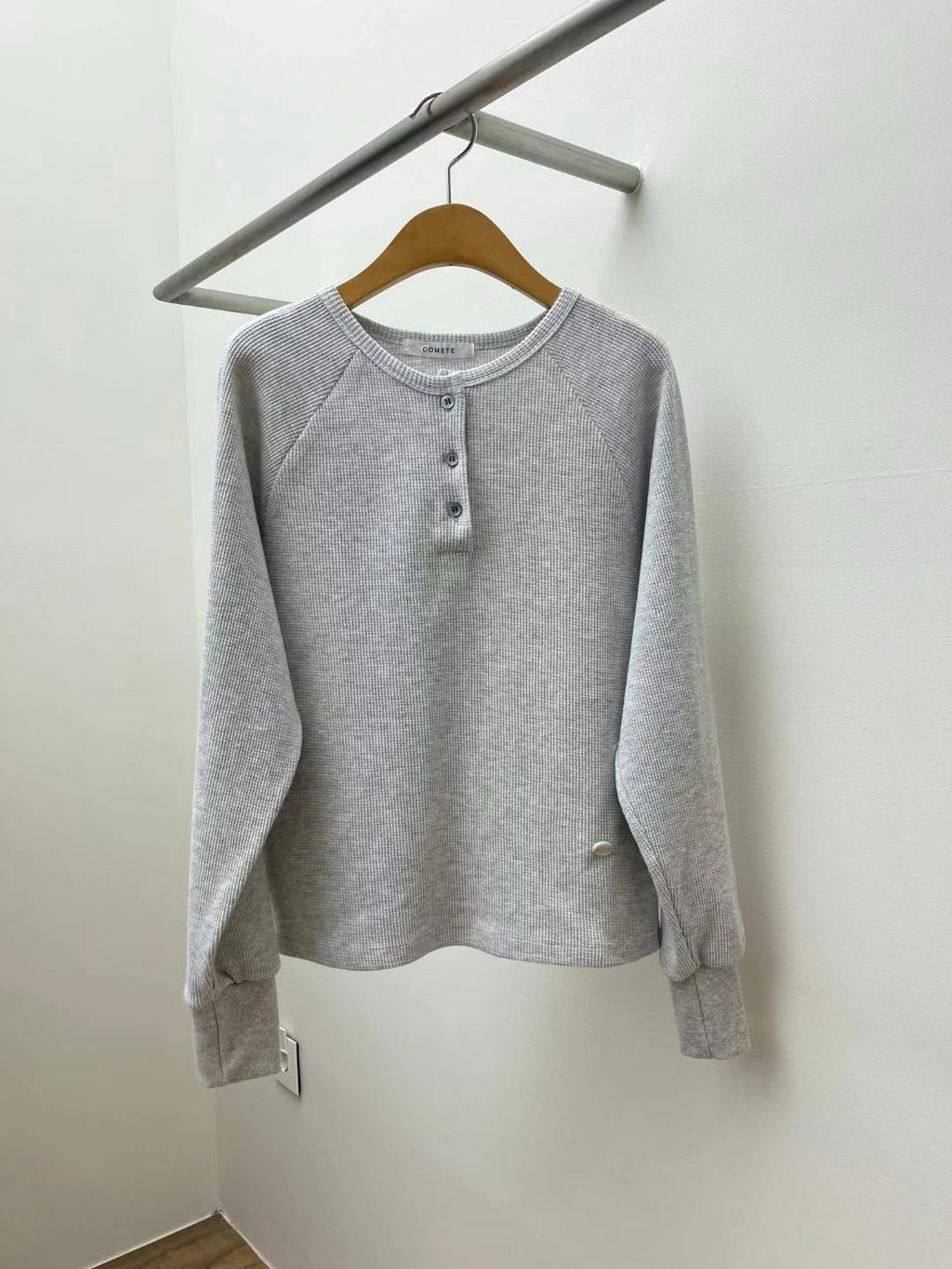 Half-button Waffle Knit Sweater *4 Colors