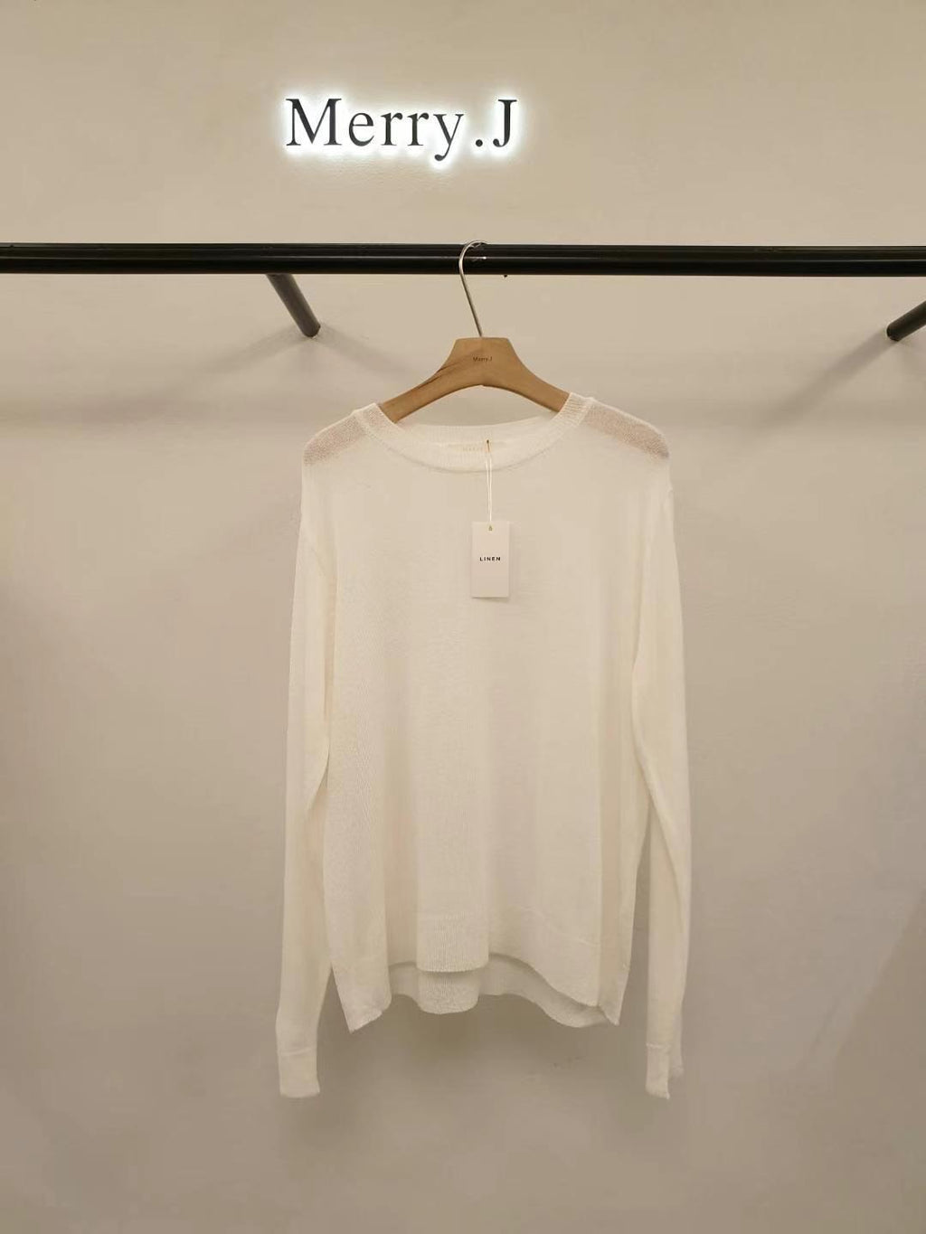Boat Neck Sheer Long Sleeved Knitted Top *4 Colors