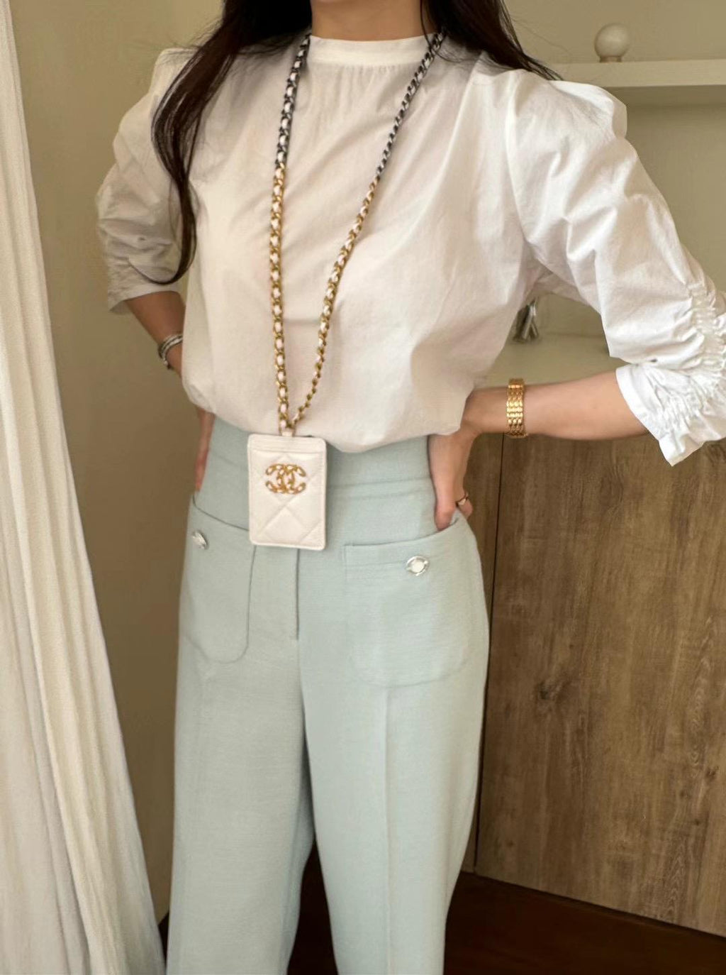 Ruched Long-sleeved Blouse *3 Colors