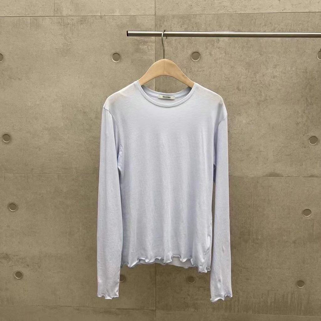 Long Sleeved Lettuce Trim T-Shirt *5 Colors
