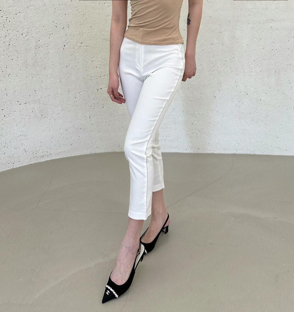 High-waisted Slim Capri Pants *2 Colors