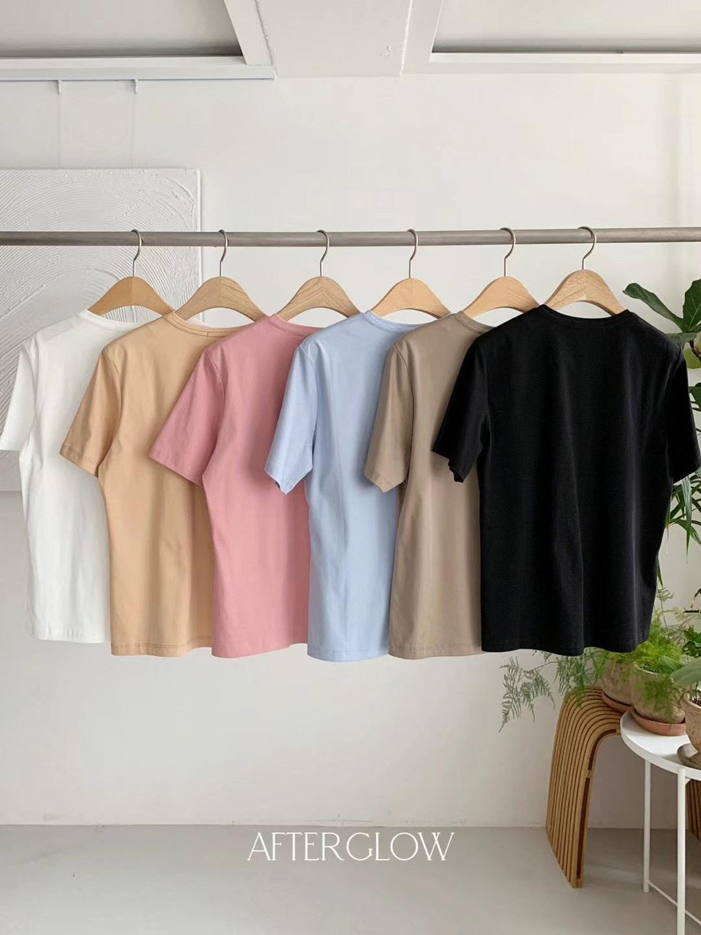 Round Neck Short Sleeved Cotton T-Shirt *6 Colors