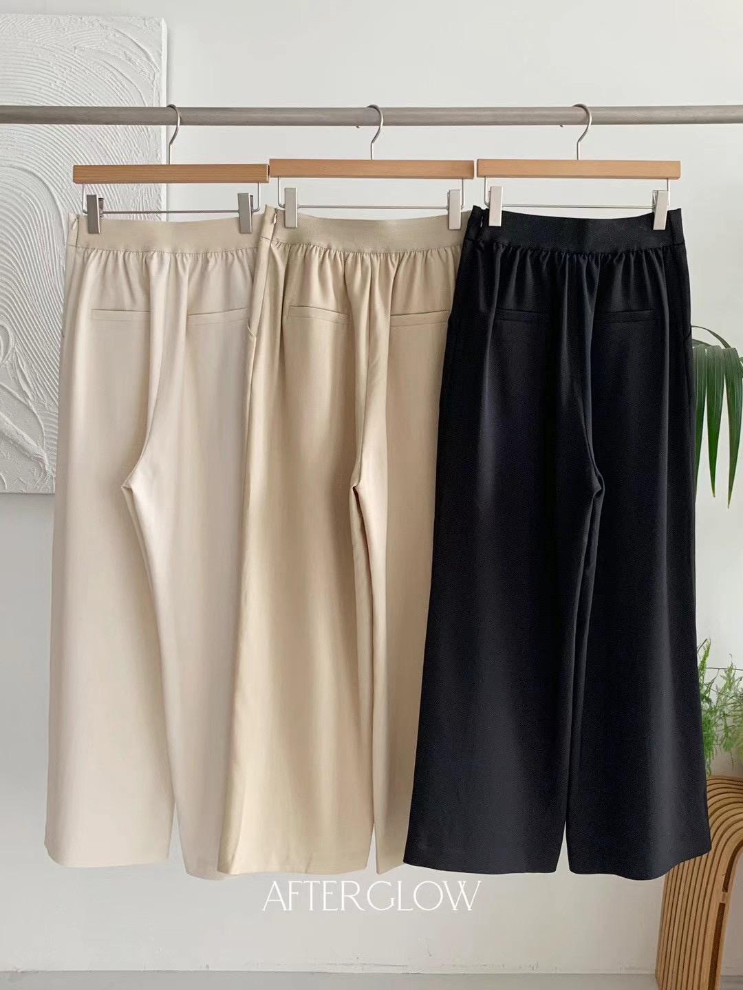 Pleated Wide-leg Flared Trousers *3 Colors
