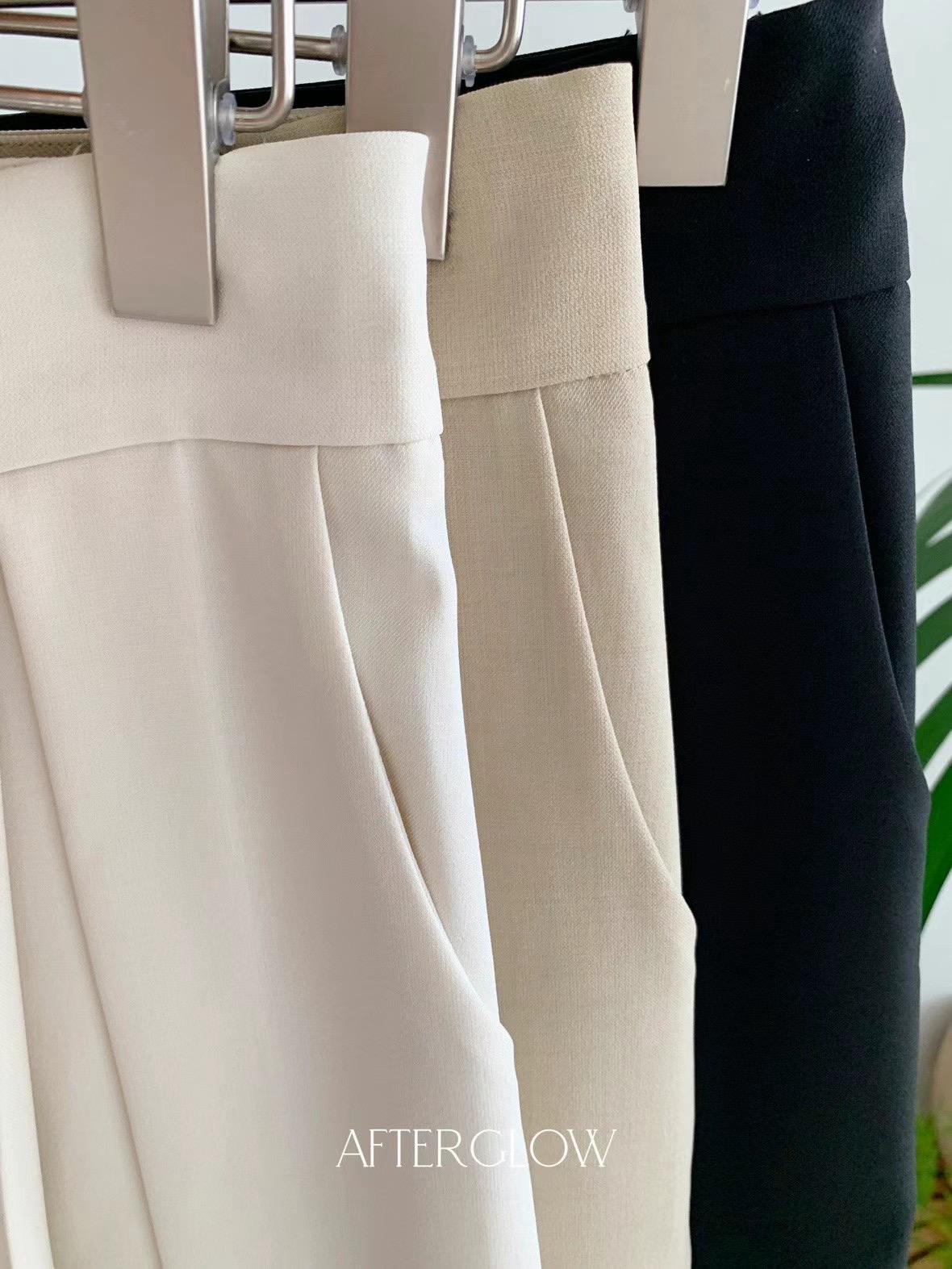 Pleated Wide-leg Flared Trousers *3 Colors