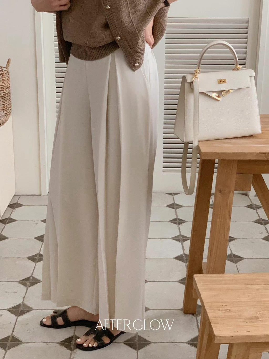 Pleated Wide-leg Flared Trousers *3 Colors