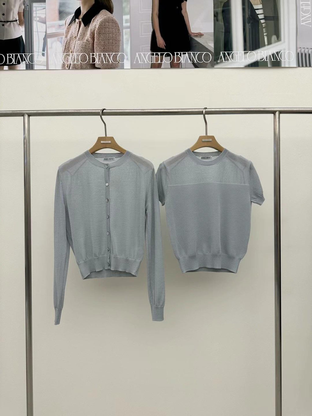 Knitted Button-down Cardigan & Sweater Set *3 Colors (Sold Separately)