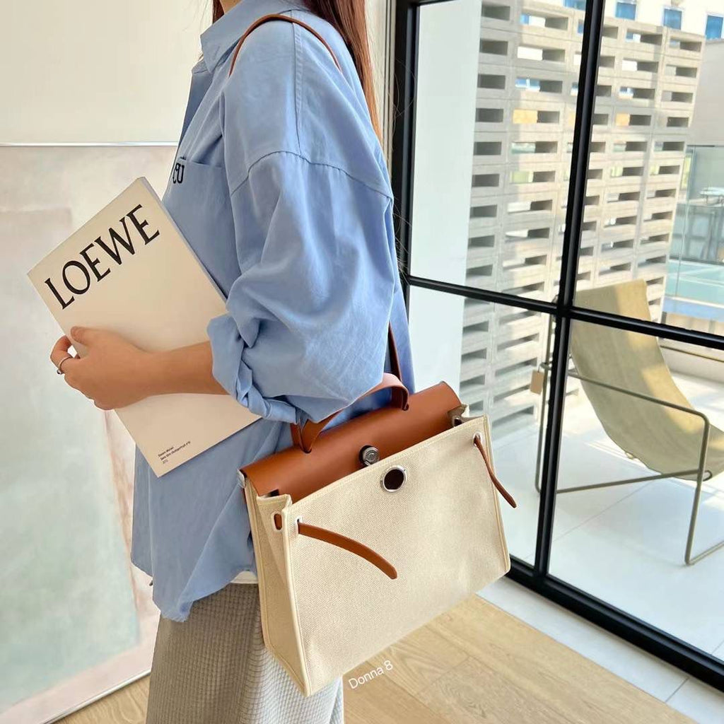 Contrast Canvas Tote Bag