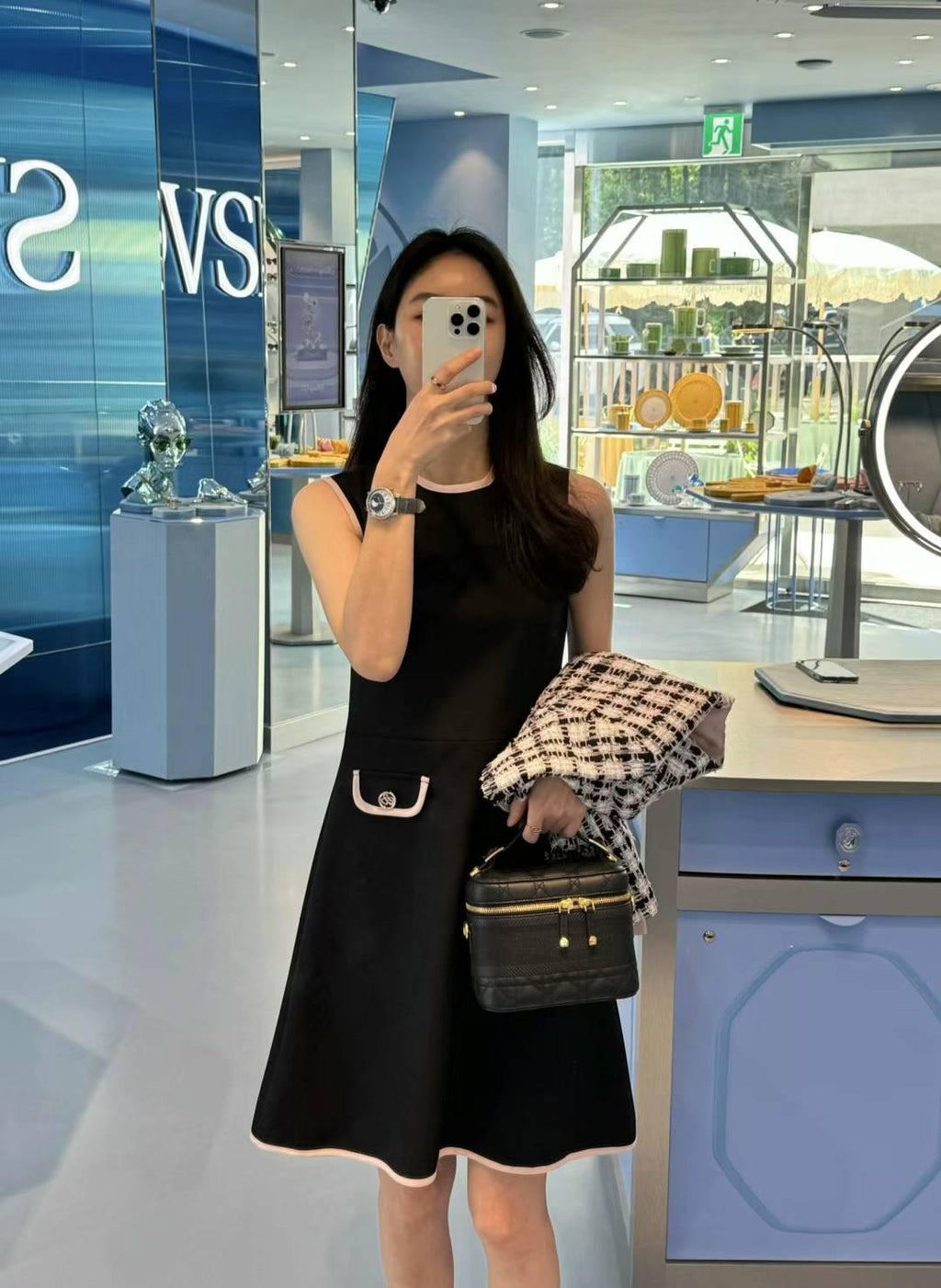 Contrast Trim Sleeveless Dress *2 Colors
