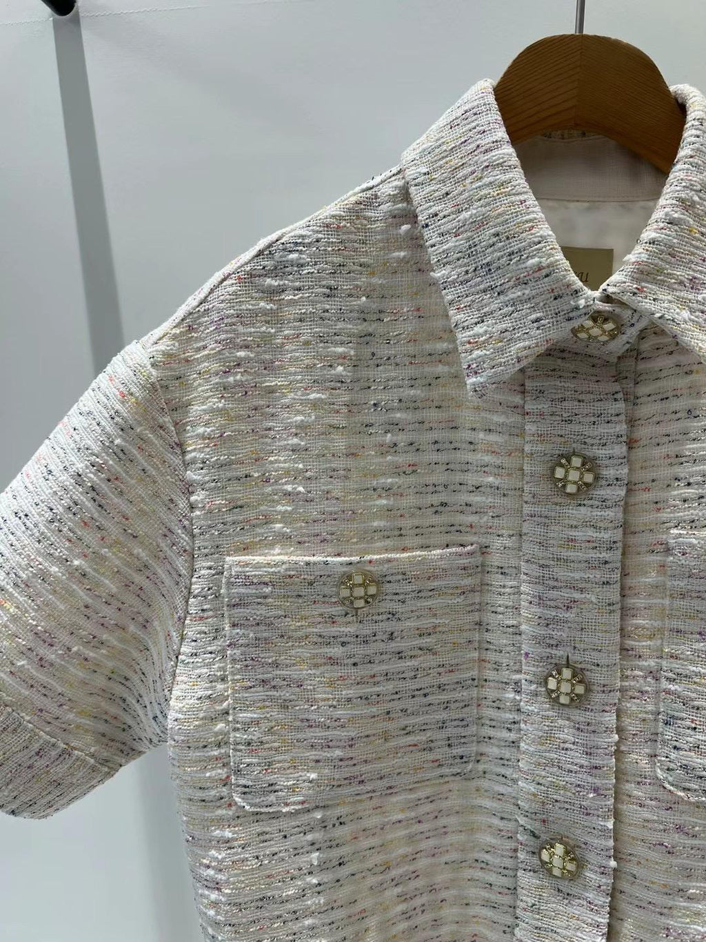 Tweed Short Sleeved Jacket & Shorts Set (Sold Separately)