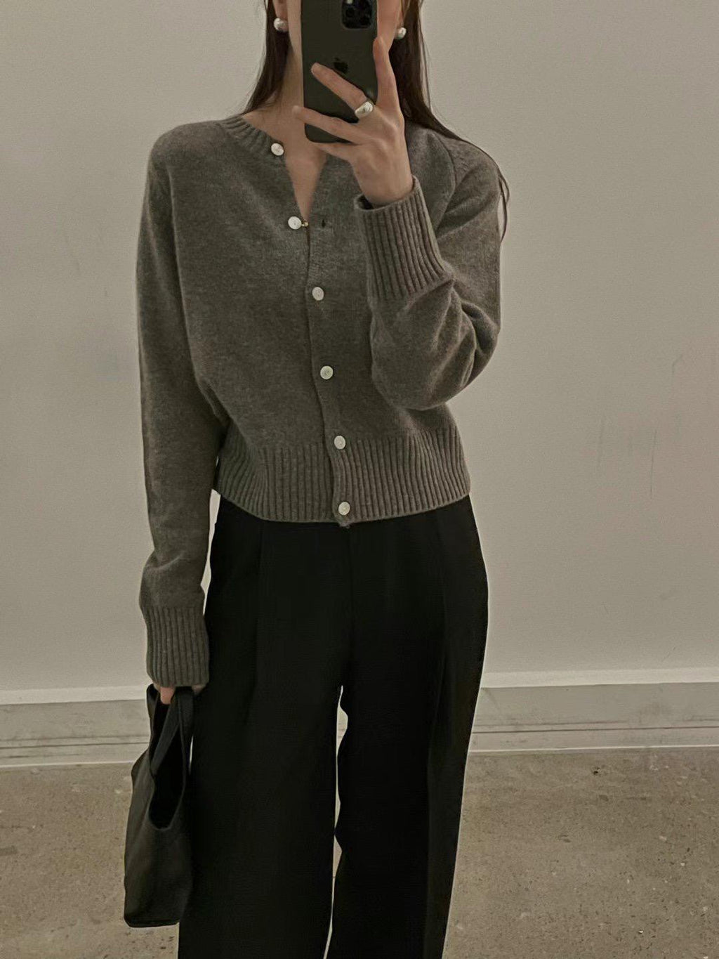 Long Sleeved Button Knitted Cardigan *4 Colors