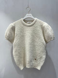 Knitted Short Puff sleeve Sweater *4 Colors
