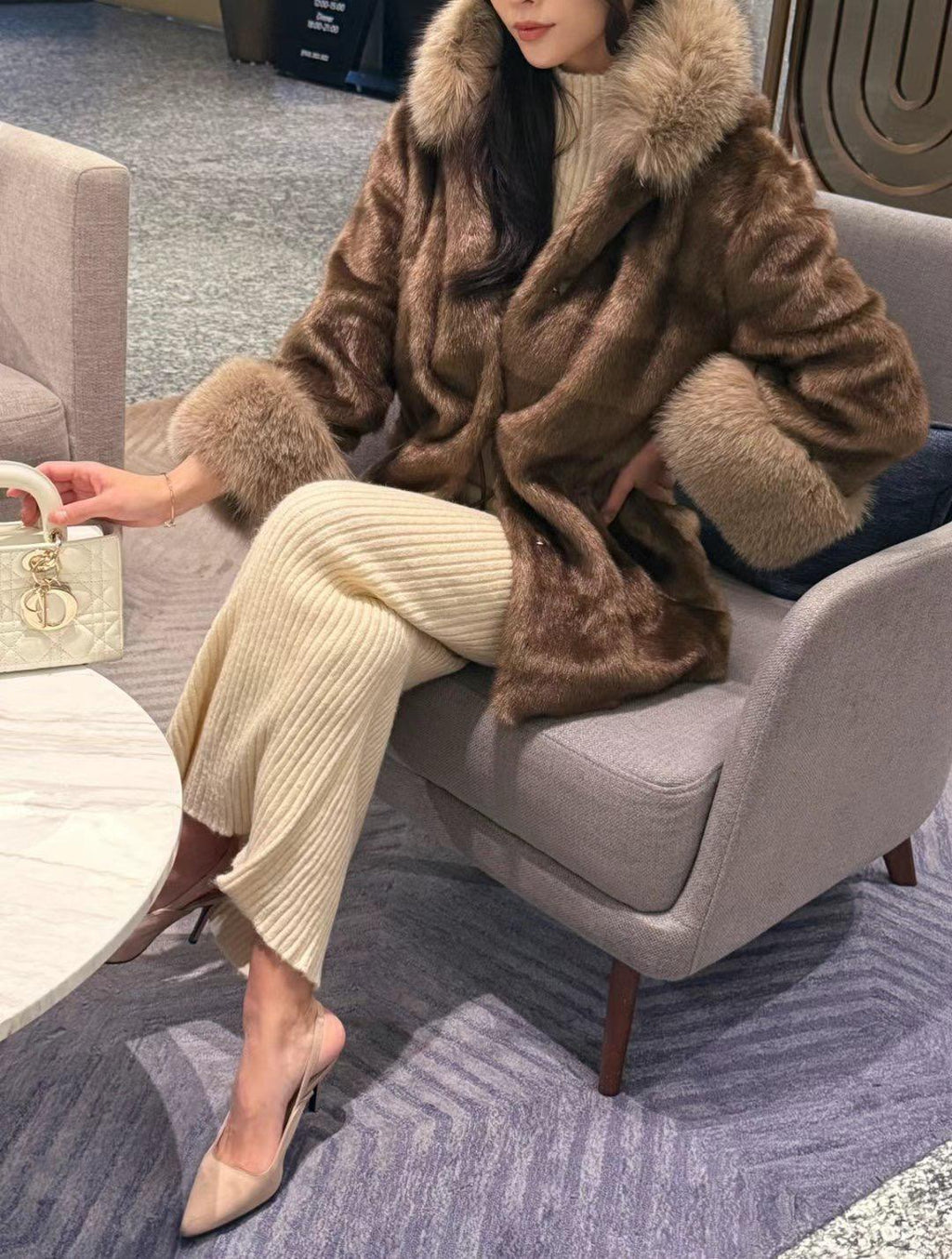 Fur Collared Coat *4 Colors
